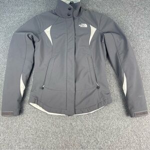 The North Face TNF Apex Jacket Womens Small Gray Insulated Full Zip